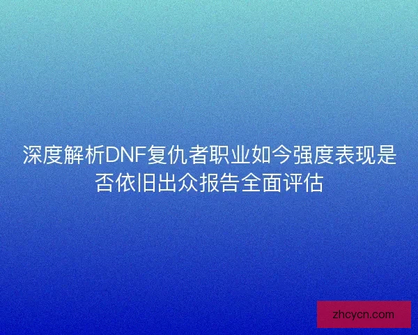 深度解析DNF复仇者职业如今强度表现是否依旧出众报告全面评估