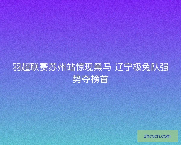 羽超联赛苏州站惊现黑马 辽宁极兔队强势夺榜首